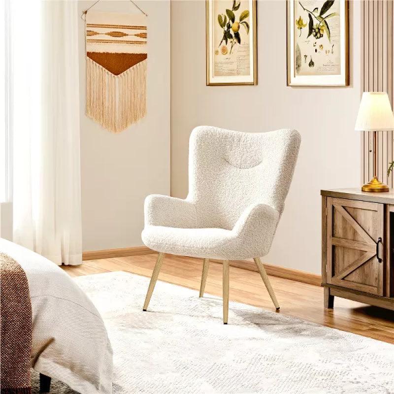 Elegant Modern Boucle Arm Chair - 80x85x85 cm - By Alhome - ALHOME