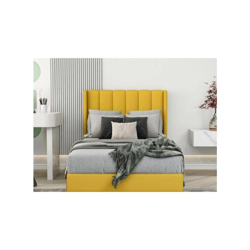 Yellow Linen Single Bed Size 120x200 By Alhome - ALHOME