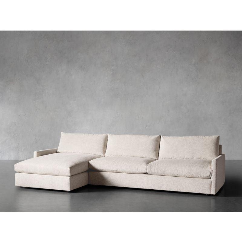 Modern Linen L-Shape Sofa - Beige - 280x166x85x85 cm - By Alhome - ALHOME