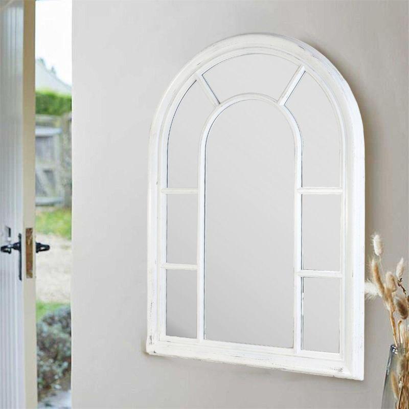 Antique window wall mirror - white - 74x103x4 - By Family Ship - ALHOME