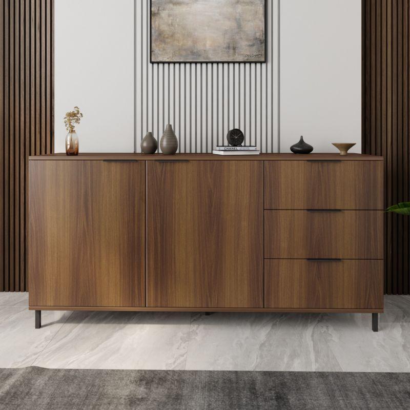 Brown Console with 2 Doors and 3 Drawers By Alhome - ALHOME