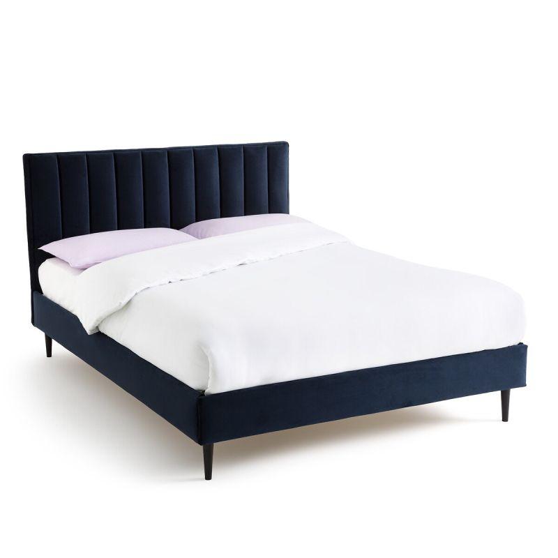 Navy Velvet Nook Single Bed By Alhome - ALHOME