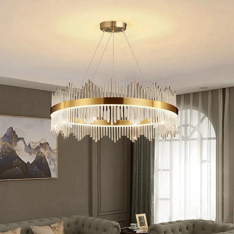 Oil-Shaped Chandelier With A Charming Touch And A Multi-Colored Glow (Cream + Yellow + White), Diameter 80 Cm - ALHOME