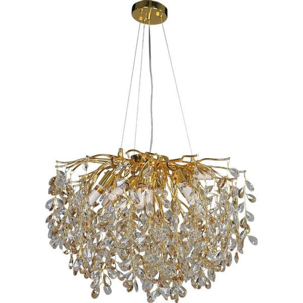 Modern Golden Chandelier - Diameter 60 cm - 10 Bulbs - Lamp Base Size E14 By Alhome - ALHOME