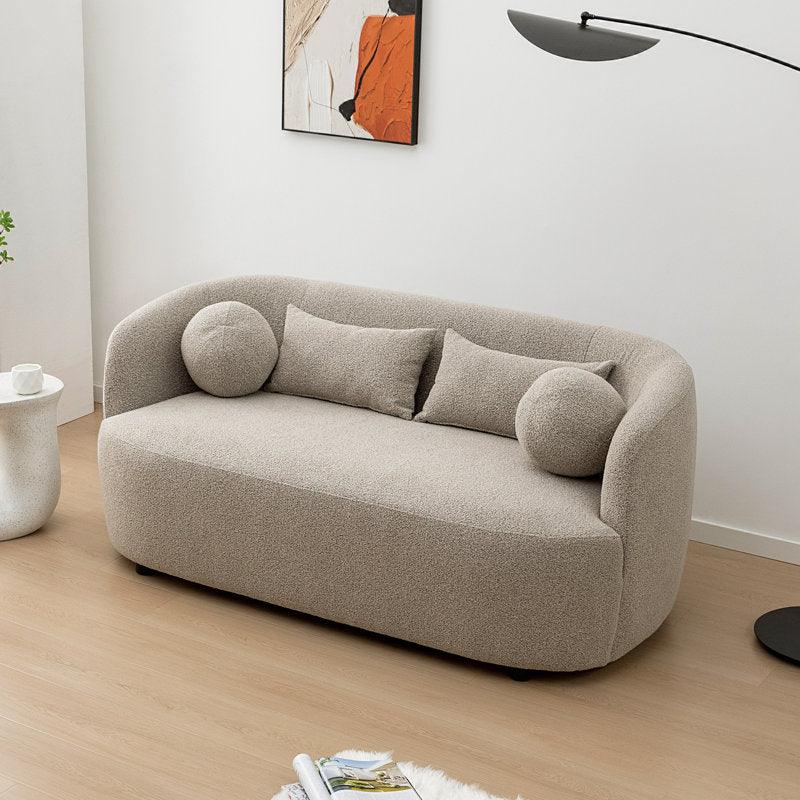 Timeless Chic: 3-Seater Boucl√© Sofa in Beige By Alhome - 110111297 - ALHOME