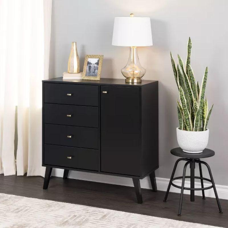 Bold Black MDF Unit Drawers by Alhome - ALHOME