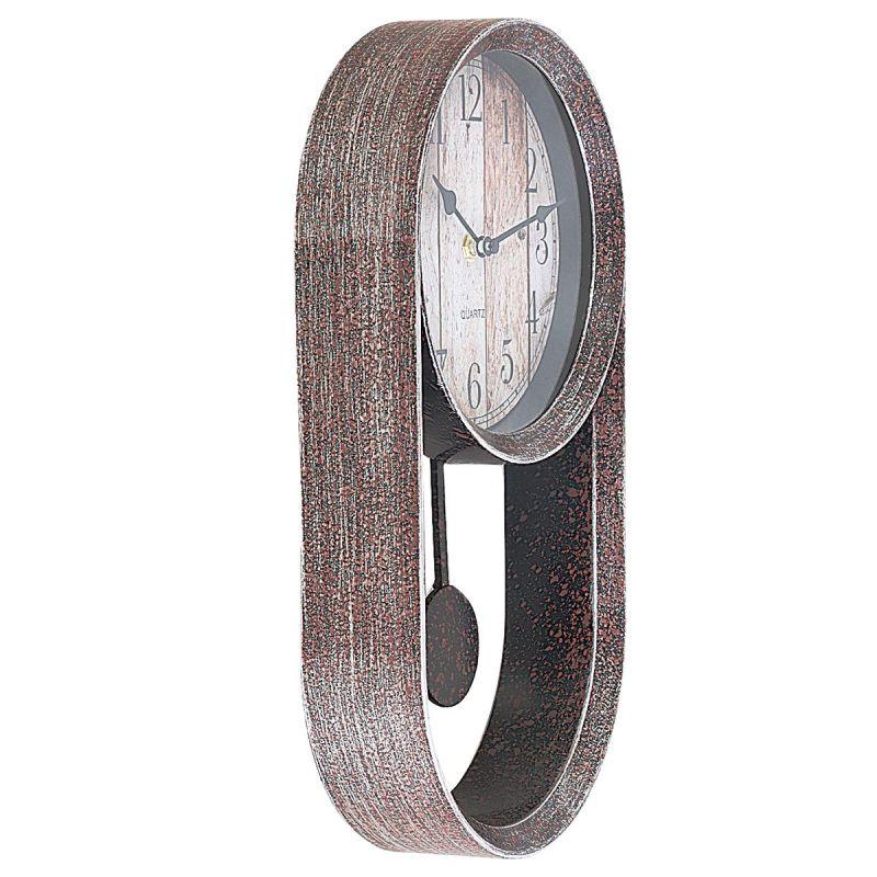 Battery Operated Circular Pendulum Wall Clock - Multi Color - 20x38x6 cm - By Family Ship - ALHOME