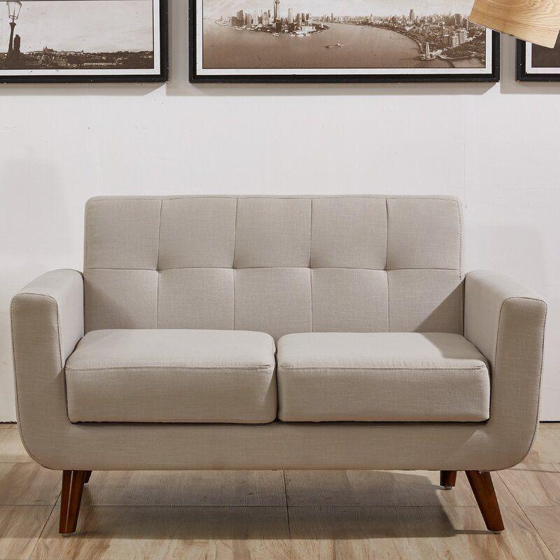 Modern Sleek Linen 2 Seater Sofa - 180x85x85 cm - By Alhome - ALHOME