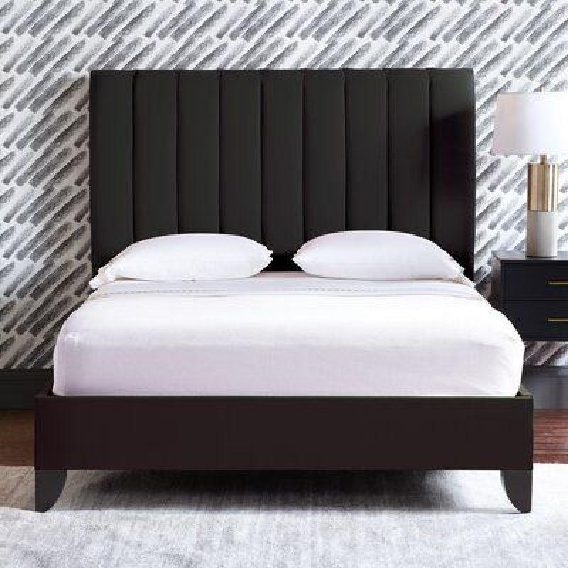 Elegant Charcoal Chanel King Bed By Alhome - ALHOME