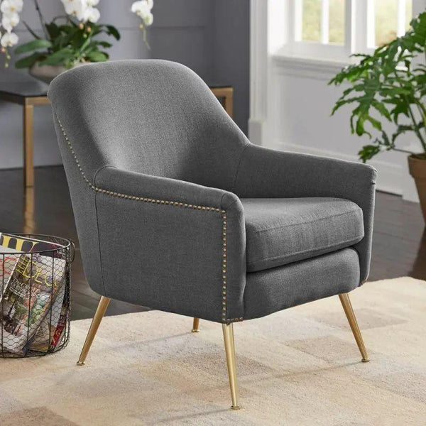 Gray Linen Urban Elegance Chair with Swedish Wood By Alhome - ALHOME