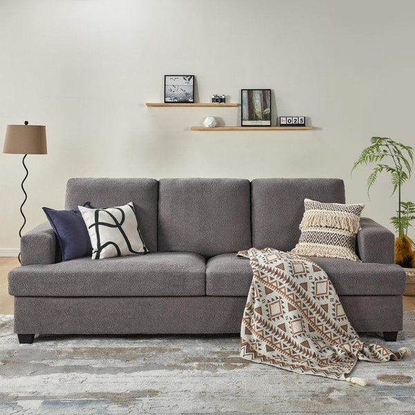 Modern Simplicity: 3-Seater Linen Sofa in Gray By Alhome - ALHOME