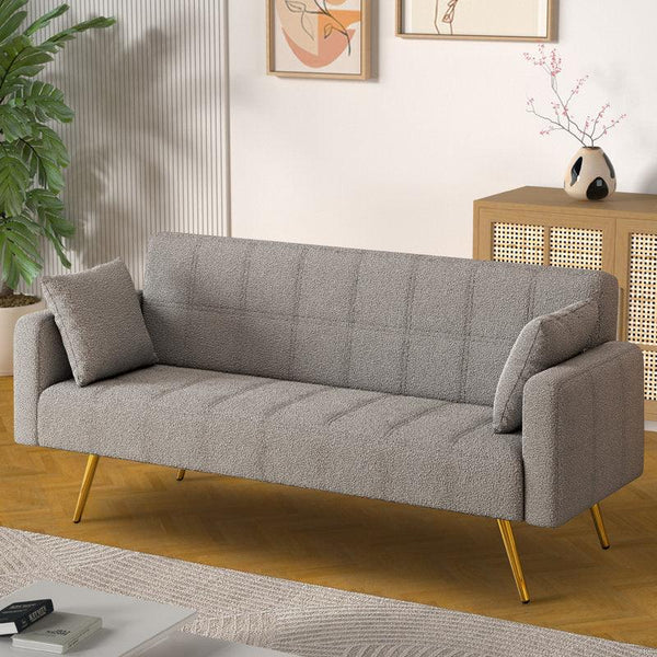 Sophisticated Simplicity: 3-Seater Boucl√© Sofa in Classic Gray By Alhome - ALHOME