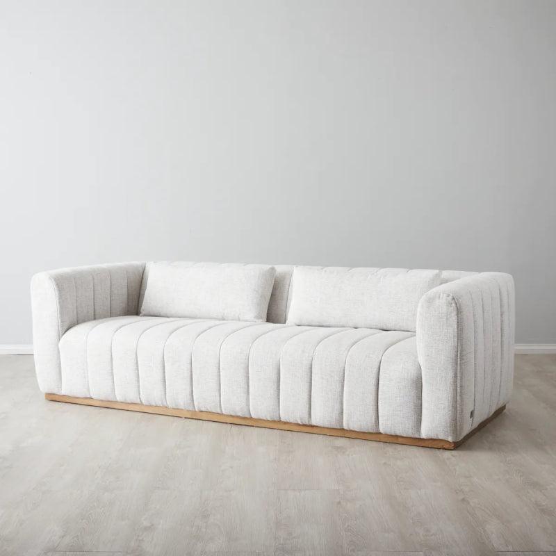 Velvet White 3-Seater Sofa By Alhome - ALHOME