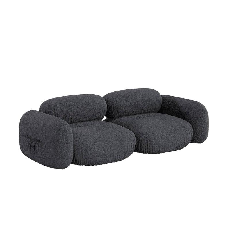 2-Seater Grey Velvet Sofa By Alhome - ALHOME