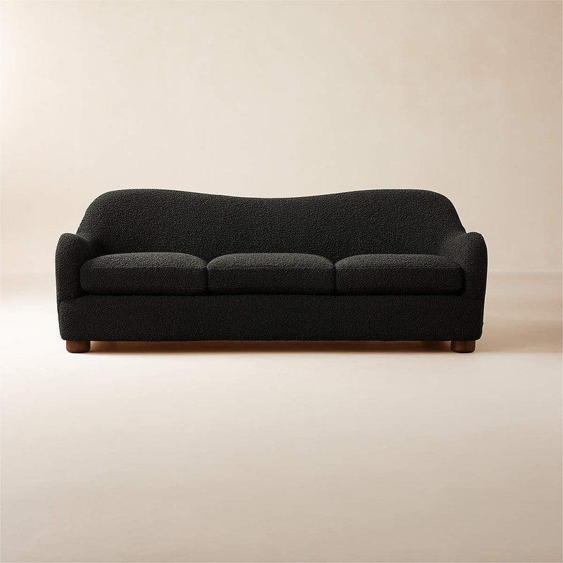 Bold Elegance: Black Boucl√© 2-Seater Sofa By Alhome - ALHOME