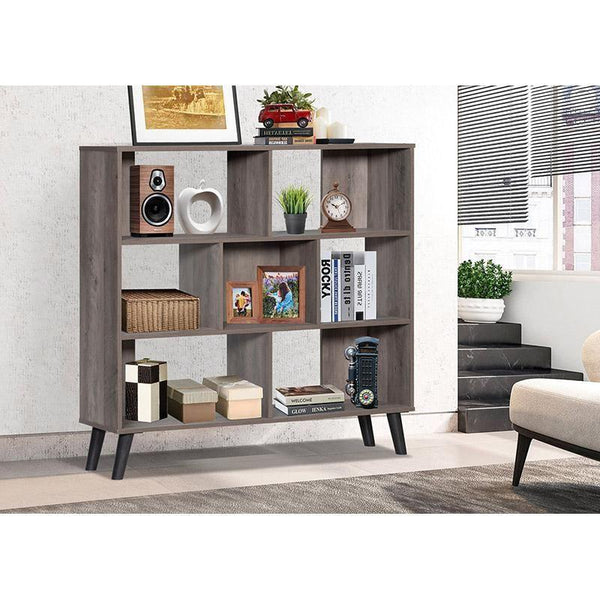 Office Storage Unit With Shelves From Malaysian Wood - Brown - 120X30X112 Cm - By Baity - ALHOME