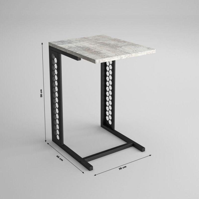 Turkish Singing Table Black Metal And Crystal White Wood By Alhome - ALHOME