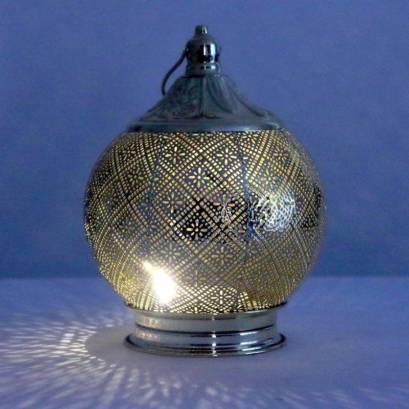 Steel Ramadan Lantern With Led Light With Sound - Gold - 27X20X20 Cm - By Family Ship - ALHOME