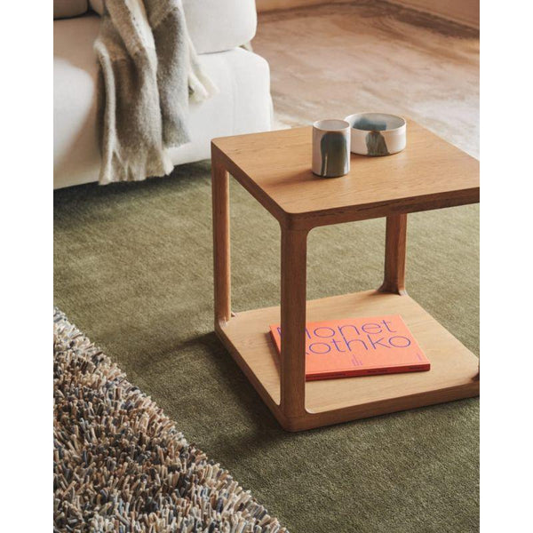 Beige Engineered Wood Side Table - Size: 40x40x40 By Alhome - ALHOME