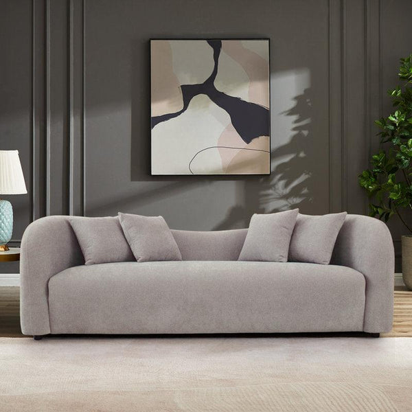 Timeless Comfort: 3-Seater Linen Sofa in Gray By Alhome - ALHOME