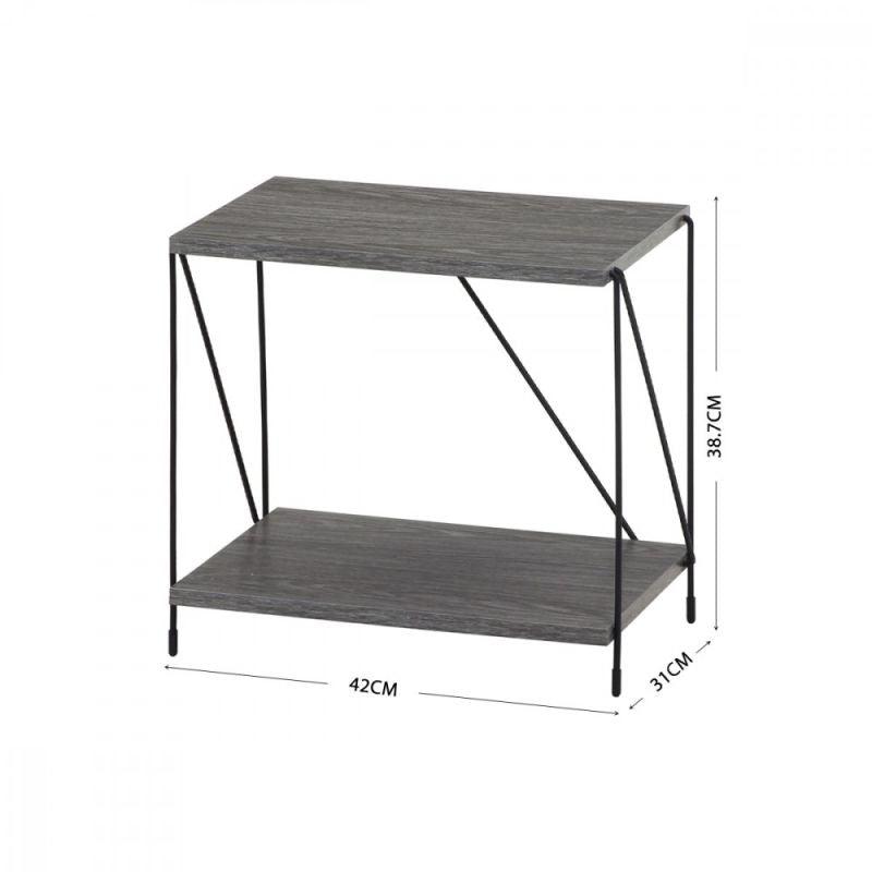 Multi-Use Shelving Unit With Two Layers From Malaysian Wood - 82x31x38.7 cm - By Baity - ALHOME