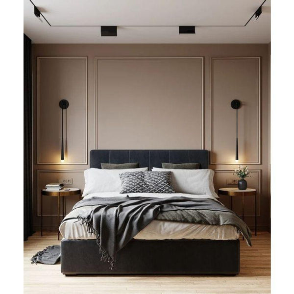 Super King Bed in Grey Chanel Fabric with Swedish Wood Frame By Alhome - 110112393 - ALHOME