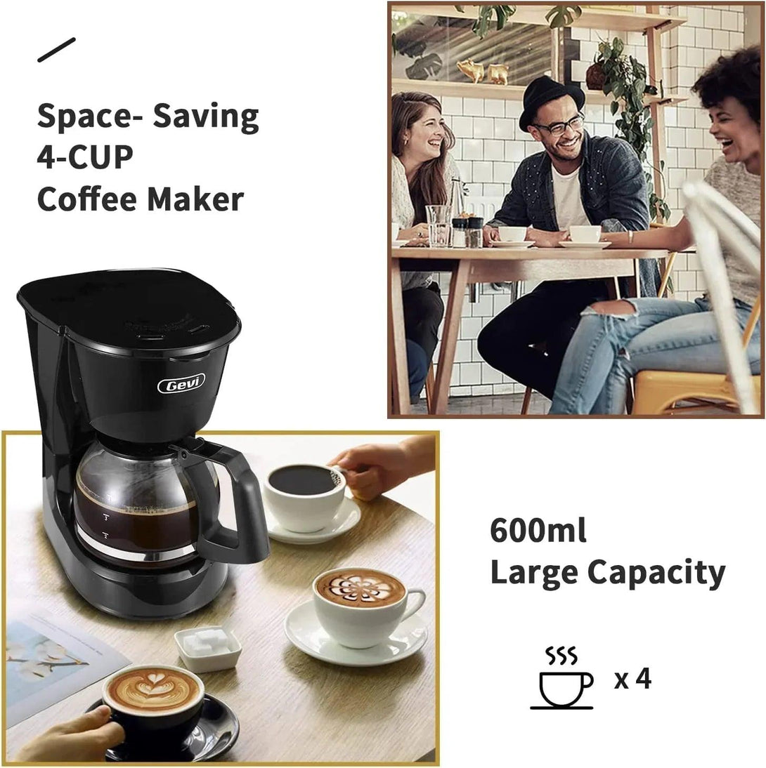 Gevi 4 Cups Small Coffee Maker, Compact Coffee Machine with Reusable Filter, Warming Plate and Coffee Pot for Home and Office - .com - Your Destination for Baby & Mother Needs in Saudi Arabia