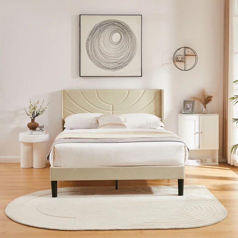 Elegant Tranquility: Swedish Wood Chanel Beige Queen Bed By Alhome - ALHOME