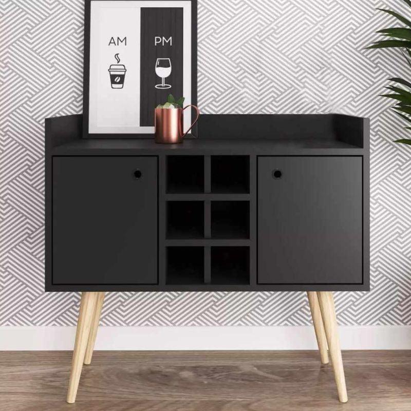 Sleek Black Coffee Corner To Embrace Style - 80x80x40 cm - By Alhome - ALHOME