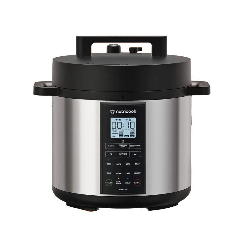 Nutricook Smart Electric Pressure Cooker Pot 8 In 1 - 6 L - 1000 W - Stainless Steel - Black And Silver - ALHOME