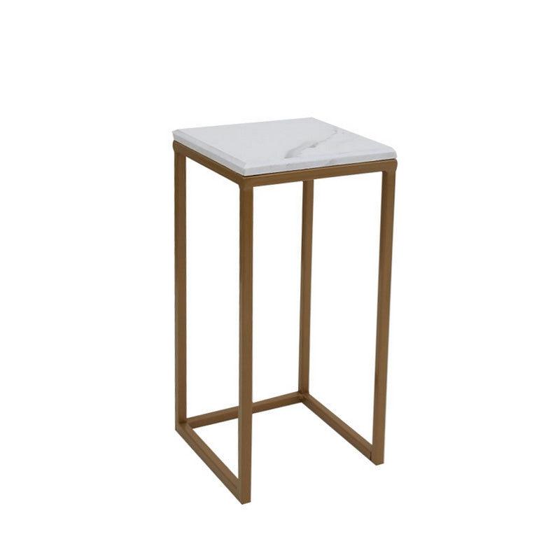 Side Table 45x45x70 cm - Gold & White By Alhome - ALHOME