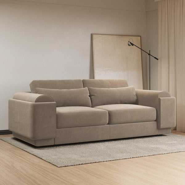 Elegant Serenity: Beige Linen 3-Seater Sofa By Alhome - ALHOME