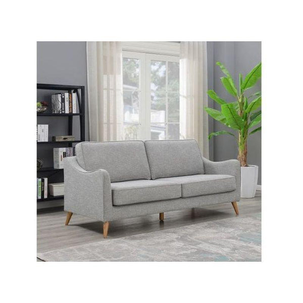 Contemporary Gray Linen 2-Seater Sofa Swedish Wood By Alhome - 110110817 - ALHOME