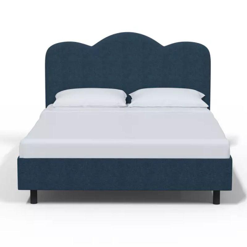 Supreme Comfort: Swedish Wood King Bed - Regal Blue Tranquility (160x200x140) by Alhome - ALHOME