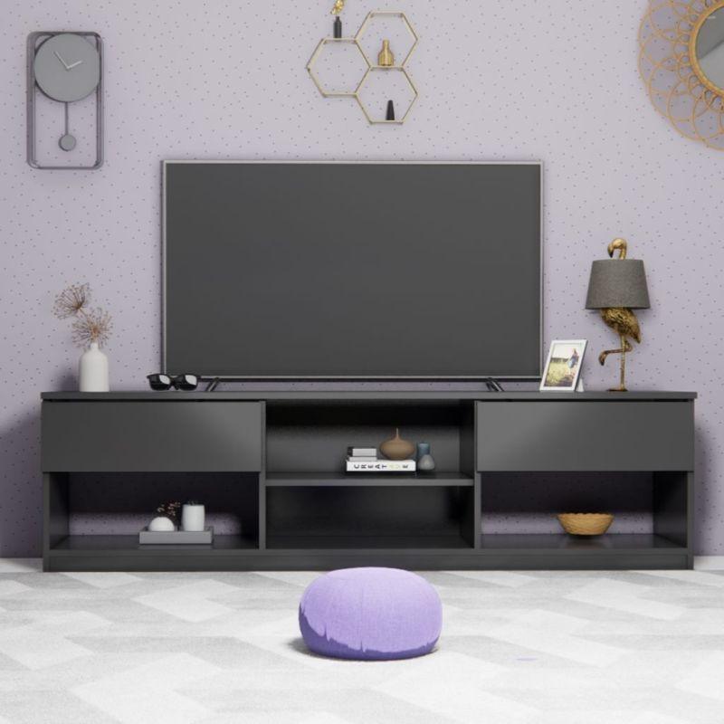 Black TV Unit For Modern Elegance By Alhome - ALHOME