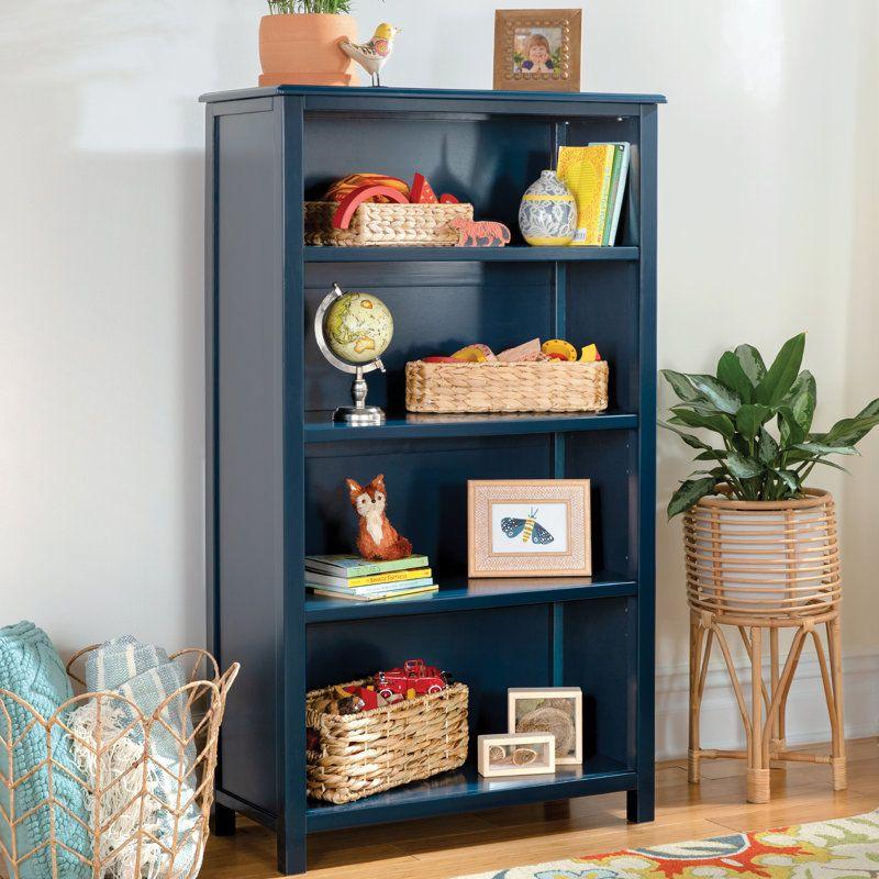 Kids Bookcase: 75x37x135 Wood, Indigo by Alhome - ALHOME