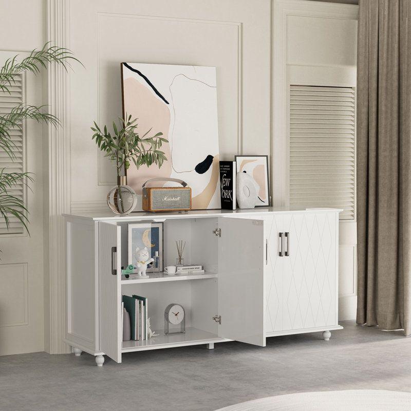 Modern White Wood Buffet Table By Alhome - 110110549 - ALHOME