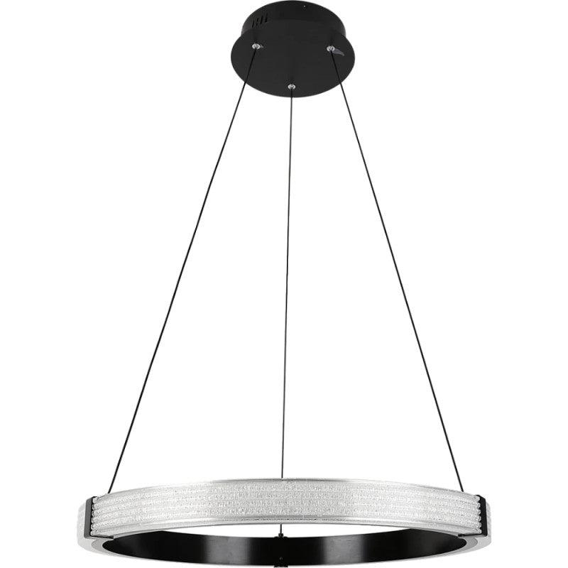 Modern Ring Chandelier With 3 Lights - 65 Watts - Black By Alhome - ALHOME