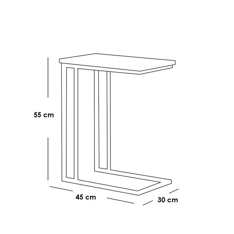 Marble Wood Side Table Gold and White - 45x30x55 cm By Alhome - ALHOME