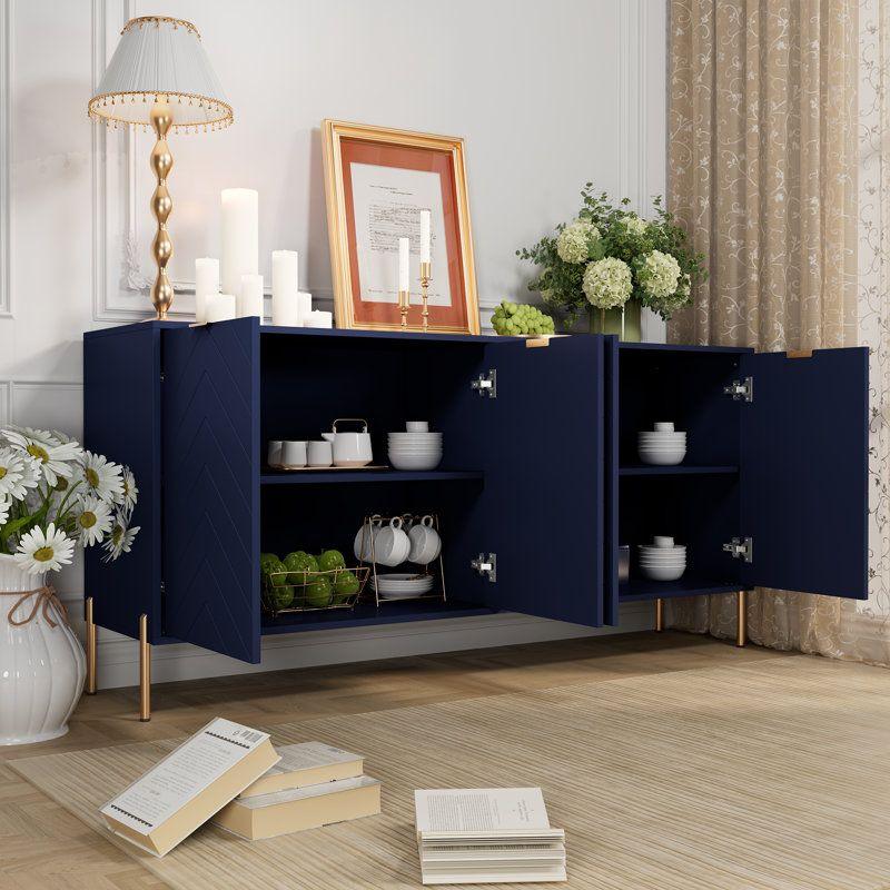 Contemporary Blue Wood Buffet Table By Alhome - ALHOME