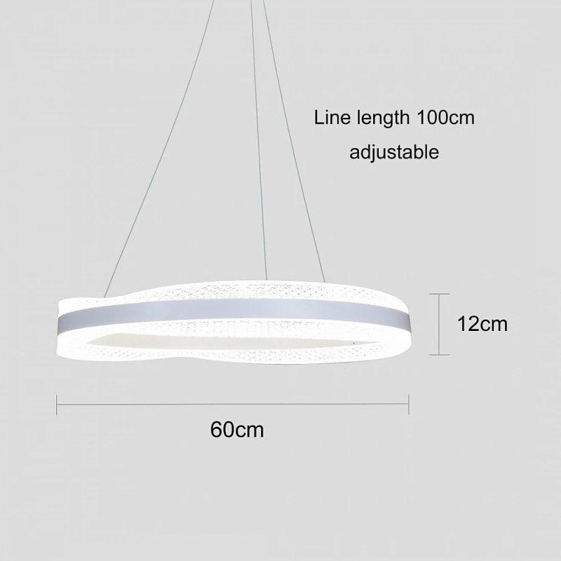 Modern White Hanging Chandelier With 3 Lights - Diameter 60 - ALHOME