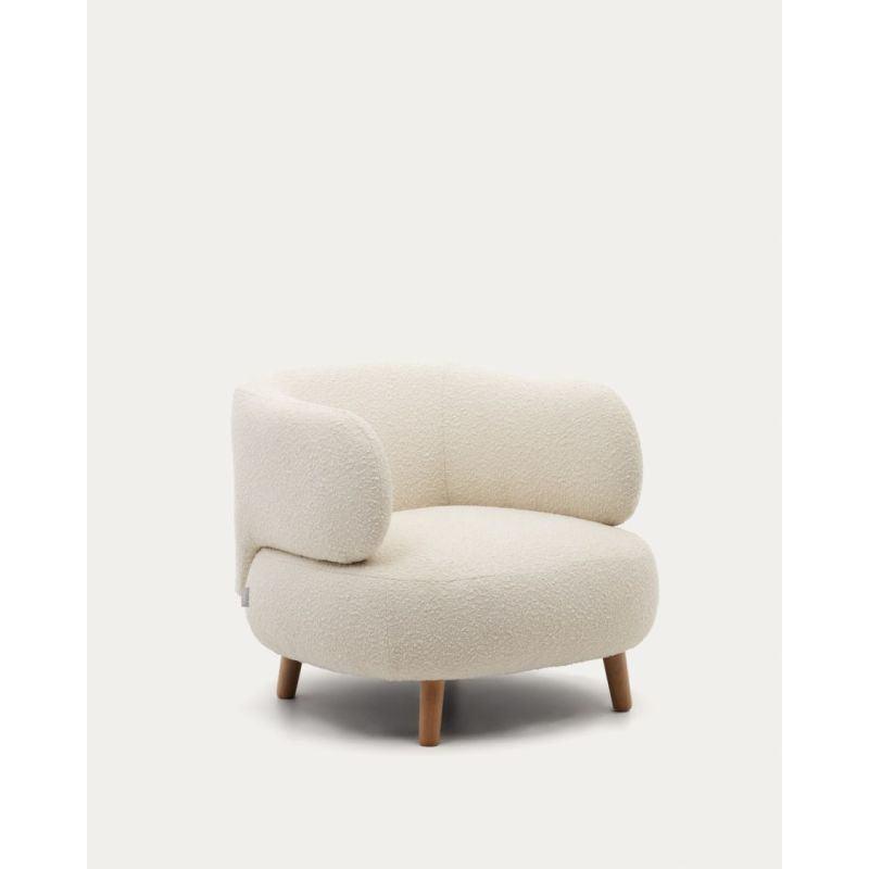 Modern Bouclé Chair - Beige - 80x85x70 cm - By Alhome - ALHOME