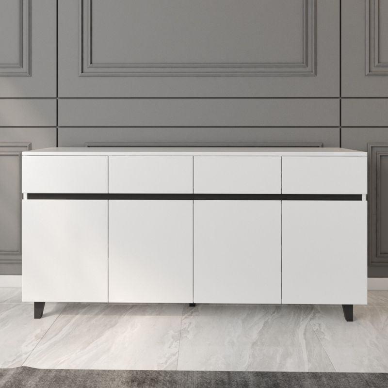 White Console with 4 Doors and 4 Drawers By Alhome - ALHOME