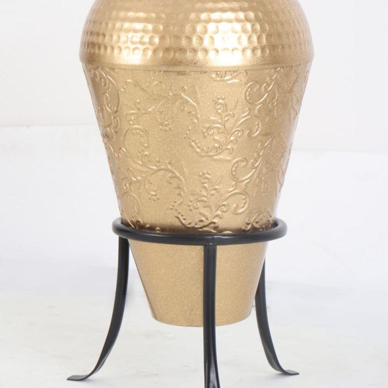 Metal Decoration Vase With Black Stand - Gold By Alhome - ALHOME