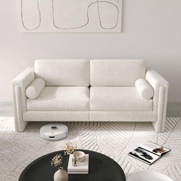 Sublime Comfort: 3-Seater Boucl√© Sofa in Beige By Alhome - ALHOME