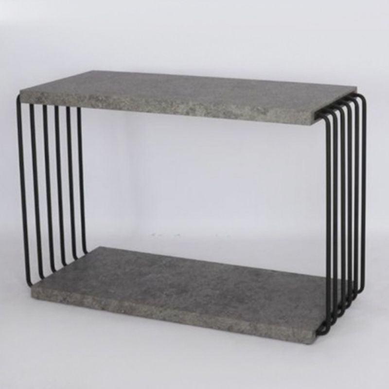 Wooden Console With Black Metal Bars - Grey By Alhome - ALHOME