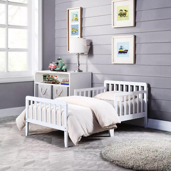 Kids' White MDF Bed: Timeless Simplicity, 120x200x140 cm by Alhome - 110112743 - ALHOME