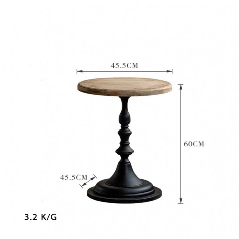 Metal Side Table With A Wooden Surface In Black And Wooden Color By Alhome - ALHOME