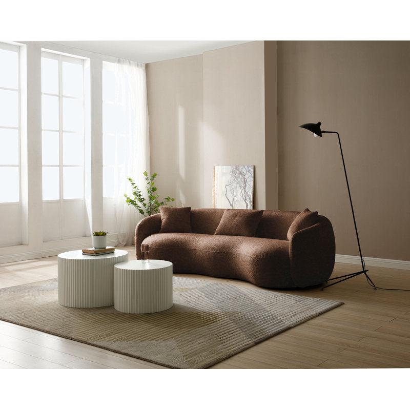 Earthy Elegance: 3-Seater Boucl√© Sofa in Rich Brown By Alhome - ALHOME