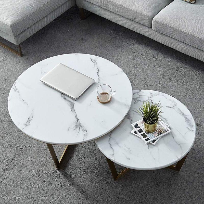 Dual Marble Side Tables for Striking Elegance By Alhome - ALHOME